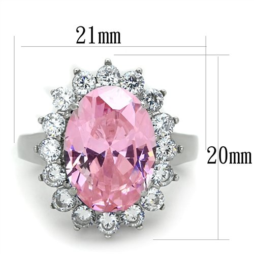 Jewellery Kingdom Oval Sapphire Stainless Steel 1.2 Carat Dress Silver Ladies Ring (Pink) Secondary image