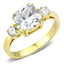 Jewellery Kingdom Past Present Future Annivarsary Three Stone Simulated Diamond Ring (Gold) - Rings - British D'sire