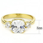 Jewellery Kingdom Past Present Future Annivarsary Three Stone Simulated Diamond Ring (Gold) - Rings - British D'sire