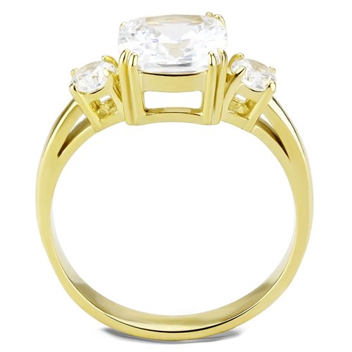 Jewellery Kingdom Past Present Future Annivarsary Three Stone Simulated Diamond Ring (Gold) - Rings - British D'sire Main image