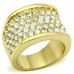 Jewellery Kingdom Pave Comfort 18kt Steel Cubic Zirconia Band Super Sparkling Classy Ladies Gold Ring - Jewelry Rings - British D'sire
