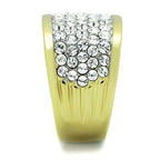 Jewellery Kingdom Pave Comfort 18KT Steel Cubic Zirconia Super Sparkling Classy Ladies Ring Band (Gold) - Jewelry Rings - British D'sire