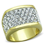 Jewellery Kingdom Pave Comfort 18KT Steel Cubic Zirconia Super Sparkling Classy Ladies Ring Band (Gold) - Jewelry Rings - British D'sire
