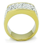 Jewellery Kingdom Pave Comfort 18KT Steel Cubic Zirconia Super Sparkling Classy Ladies Ring Band (Gold) - Jewelry Rings - British D'sire