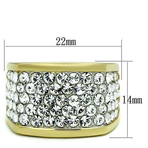 Jewellery Kingdom Pave Comfort Steel Cubic Zirconia Super Sparkling Classy Ladies Ring Band (Gold) Secondary image