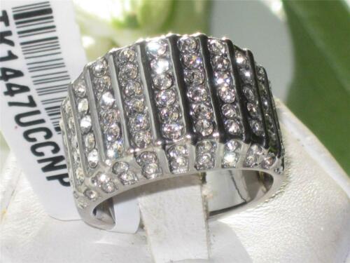 Jewellery Kingdom Pave Cubic Zirconia Stainless Steel Sparkling Dome Ladies Chunky Ring - Jewelry Rings - British D'sire Main image