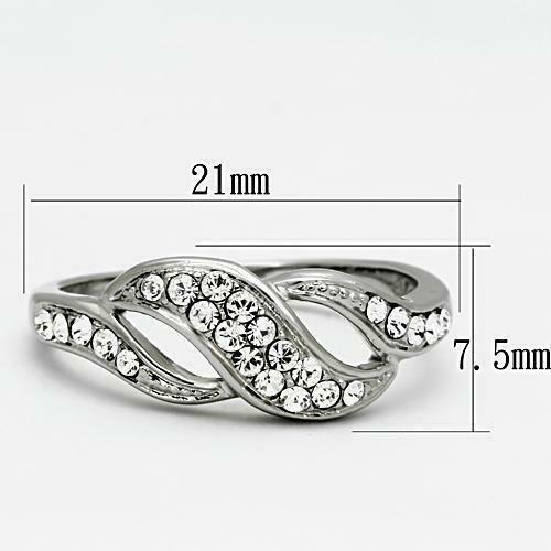 Jewellery Kingdom Pave Elegant Stainless Steel Sparkling Ladies Ring Band (Silver) - Jewelry Rings - British D'sire