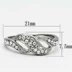 Jewellery Kingdom Pave Elegant Stainless Steel Sparkling Ladies Ring Band (Silver) - Jewelry Rings - British D'sire