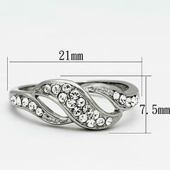 Jewellery Kingdom Pave Elegant Stainless Steel Sparkling Ladies Ring Band (Silver) - Jewelry Rings - British D'sire