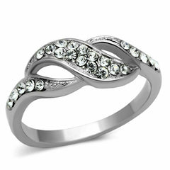 Jewellery Kingdom Pave Elegant Stainless Steel Sparkling Ladies Ring Band (Silver) - Jewelry Rings - British D'sire