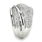 Jewellery Kingdom Pave Rhodium Cubic Zirconia Sparkling Ladies Wide Band Ring (Silver) - Jewelry Rings - British D'sire