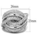 Jewellery Kingdom Pave Sparkling Silver Rhodium Handmade Ladies Cubic Zirconia Ring Band (Clear) - Jewelry Rings - British D'sire