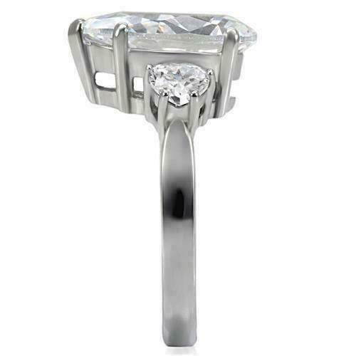 Jewellery Kingdom Pear Cocktail Three Stone Cubic Zirconia Ring (Silver) - Jewelry Rings - British D'sire