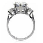 Jewellery Kingdom Pear Cocktail Three Stone Cubic Zirconia Ring (Silver) - Jewelry Rings - British D'sire