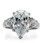 Jewellery Kingdom Pear Cocktail Three Stone Cubic Zirconia Ring (Silver) - Jewelry Rings - British D'sire