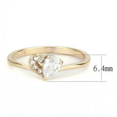 Jewellery Kingdom Pear Cut .60CT Steel Pretty Elegant Ladies Rose Gold Ring - Jewelry Rings - British D'sire