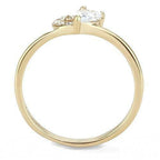 Jewellery Kingdom Pear Cut .60CT Steel Pretty Elegant Ladies Rose Gold Ring - Jewelry Rings - British D'sire