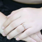 Jewellery Kingdom Pear Cut .60CT Steel Pretty Elegant Ladies Rose Gold Ring - Jewelry Rings - British D'sire