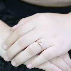 Jewellery Kingdom Pear Cut .60CT Steel Pretty Elegant Ladies Rose Gold Ring - Jewelry Rings - British D'sire