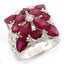 Jewellery Kingdom Pear Cut Cocktail 14 CT Pretty Sterling Silver Stamped Ladies Red Ring - Jewelry Rings - British D'sire