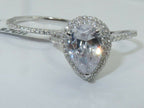 Jewellery Kingdom Pear Cut Simulated Diamonds Sterling Engagement Wedding Ring Set (Silver) - Jewelry Rings - British D'sire