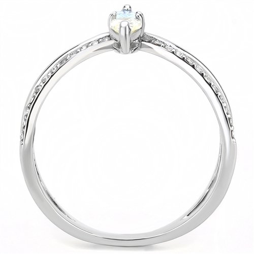 Jewellery Kingdom Pear Ladies Blue Topaz Citrine Cz1 Carat Stainless Steel Ring (Silver) - Jewelry Rings - British D'sire