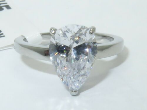 Jewellery Kingdom Pear Solitaire Stainless Steel Cubic Zirconia Engagement Ladies Ring - Jewelry Rings - British D'sire