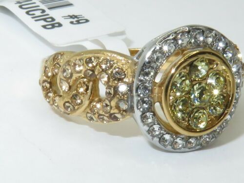 Jewellery Kingdom Peridot Cubic Zirconia Art Deco Round Shape Ladies Ring (Gold) - Jewelry Rings - British D'sire