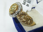 Jewellery Kingdom Peridot Cubic Zirconia Art Deco Round Shape Ladies Ring (Gold) - Jewelry Rings - British D'sire