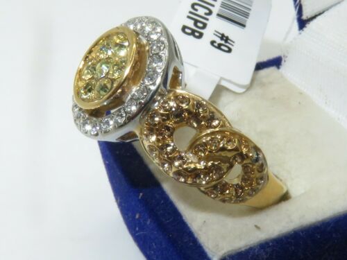 Jewellery Kingdom Peridot Cubic Zirconia Art Deco Round Shape Ladies Ring (Gold) - Jewelry Rings - British D'sire