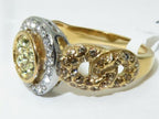 Jewellery Kingdom Peridot Cubic Zirconia Art Deco Round Shape Ladies Ring (Gold) - Jewelry Rings - British D'sire