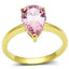 Jewellery Kingdom Pink Pear Ring Gold 4ct Ladies Cz Cubic Zirconia Steel 18kt Solitaire - Jewelry Rings - British D'sire
