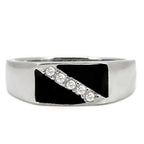 Jewellery Kingdom Pink Signet Stainless Steel Cubic Zirconia Mens Onyx Ring (Black) - Jewelry Rings - British D'sire
