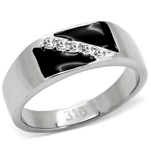 Jewellery Kingdom Pink Signet Stainless Steel Cubic Zirconia Mens Onyx Ring (Black) - Jewelry Rings - British D'sire