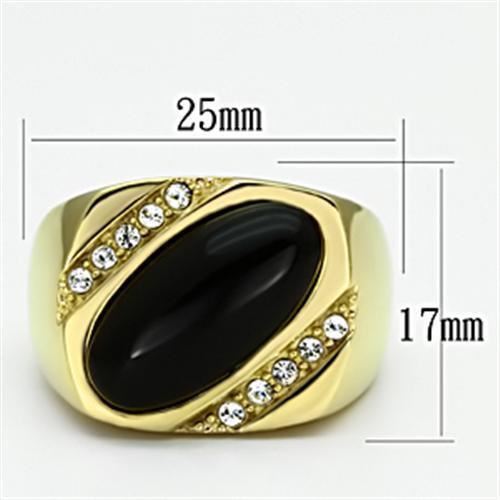 Jewellery Kingdom Pinky Signet Gold Black 18kt Steel Cubic Zirconia Mens Onyx Ring - Jewelry Rings - British D'sire