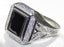 Jewellery Kingdom Pinky Sterling Jet Emerald Cut Stamped Handmade Mens Signet Ring (Black) - Rings - British D'sire