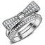 Jewellery Kingdom Princess Bow Engagement Wedding Band Stainless Steel Ring Set (Silver) - Jewelry Rings - British D'sire
