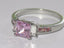 Jewellery Kingdom Princess Cut Cubic Zirconia Stainless Steel Baguettes Ladies Ring (Pink) - Jewelry Rings - British D'sire