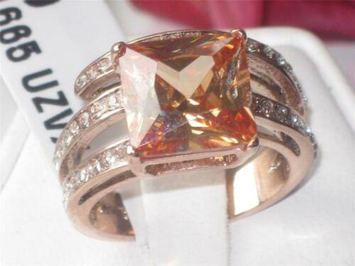 Jewellery Kingdom Princess Cut Cubic Zirconia Steel Brown Sparkling Cocktail Ladies Champagne Ring Secondary image