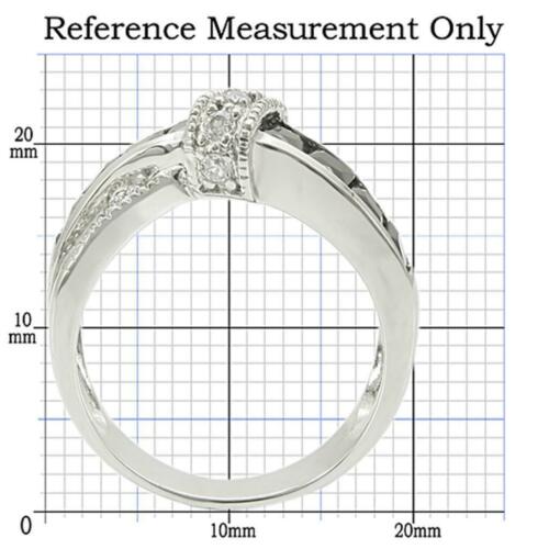 Jewellery Kingdom Princess Cut Cz Black Crossover Silver Ring - Jewelry Rings - British D'sire