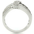 Jewellery Kingdom Princess Cut Jet Simulates CZ Crossover Ladies Stone Ring (Silver & Black) - Jewelry Rings - British D'sire