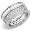 Jewellery Kingdom Princess Cut Pave Rhodium Wide Sparkling Ladies cz Band Ring (Silver) - Jewelry Rings - British D'sire
