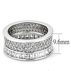 Jewellery Kingdom Princess Cut Pave Rhodium Wide Sparkling Ladies cz Band Ring (Silver) - Jewelry Rings - British D'sire