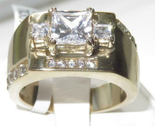 Jewellery Kingdom Princess Cut Square Pinky Steel Classy Mens Signet Ring (Gold) - Rings - British D'sire Main image