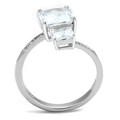 Jewellery Kingdom Princess Ladies 2ct Cz Sterling Silver 925 Pretty Square Ring (Silver) Secondary image