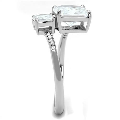 Jewellery Kingdom Princess Ladies 2ct Cz Sterling Silver 925 Pretty Square Ring (Silver) - Jewelry Rings - British D'sire
