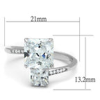 Jewellery Kingdom Princess Ladies 2ct Cz Sterling Silver 925 Pretty Square Ring (Silver) - Jewelry Rings - British D'sire