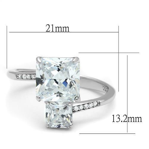 Jewellery Kingdom Princess Ladies 2ct Cz Sterling Silver 925 Pretty Square Ring (Silver) - Jewelry Rings - British D'sire