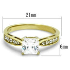 Jewellery Kingdom Princess Ladies Engagement Simulated Diamond Accents Steel Ring (Gold) - Jewelry Rings - British D'sire