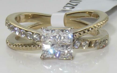 Jewellery Kingdom Princess Ladies Simulated Diamond 15ct Steel Crossover 18kt Ring (Gold) Secondary image